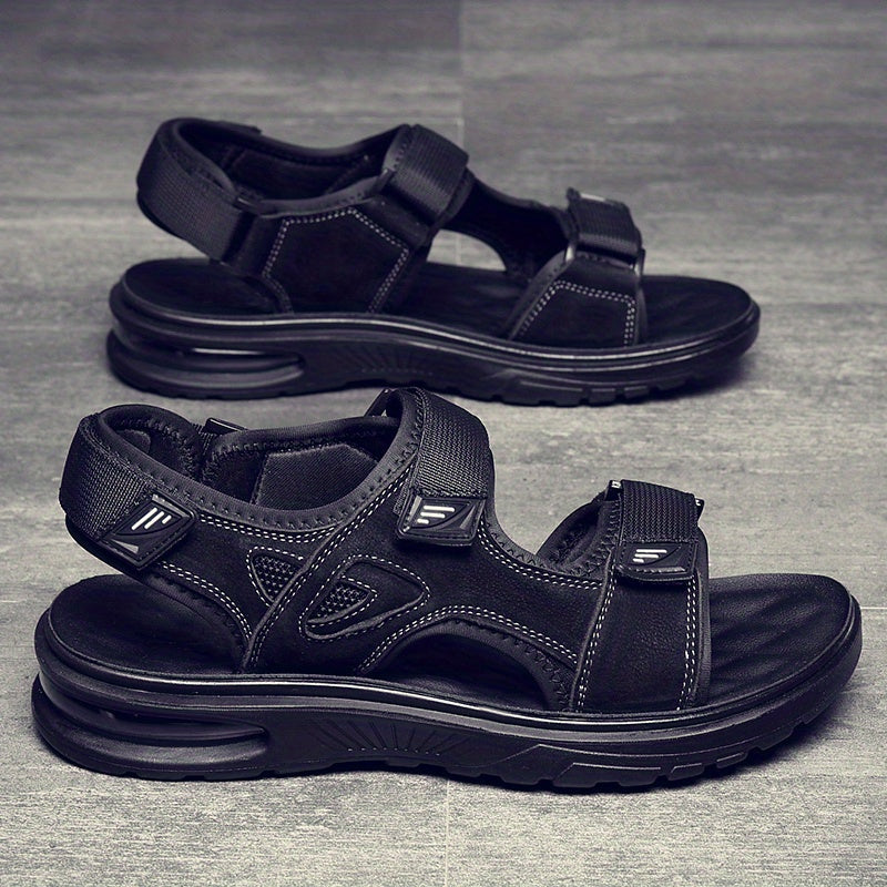 Men's Open Toe Hook And Loop Sandals Non Slip Comfortable Beach Shoes