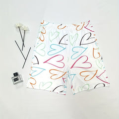 Heart Print High Waist Shorts Slim Elastic Shorts