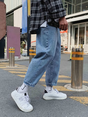 Men's Street Style Loose Fit Jeans with Pockets