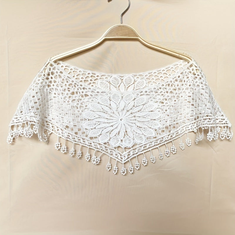 Lace Floral Hollow Shawl Women Solid Wrap Scarf