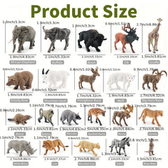 21Pcs Mini Forest Animal Figurines Plastic Jungle Wildlife