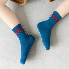 5 Pairs Boys Kids Casual Breathable Sports Socks for Autumn Spring