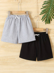 2 Boys Solid Active Shorts Quick Drying Summer Outdoor