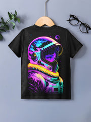 Astronaut 3D Print Boy's Tee Short Sleeve Comfy T-shirt