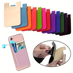Silicone Cell Phone Card Holder Back Sticker Money Pouch Case Wallet