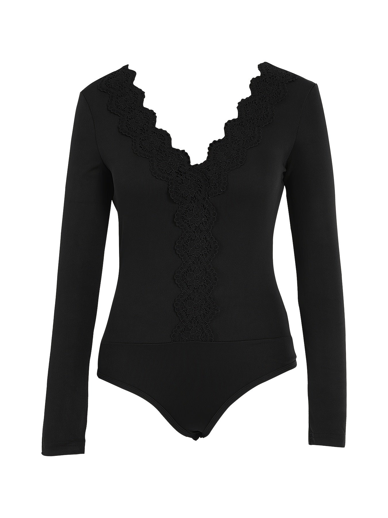 Sexy Lace Deep V Neck Bodysuit for Women