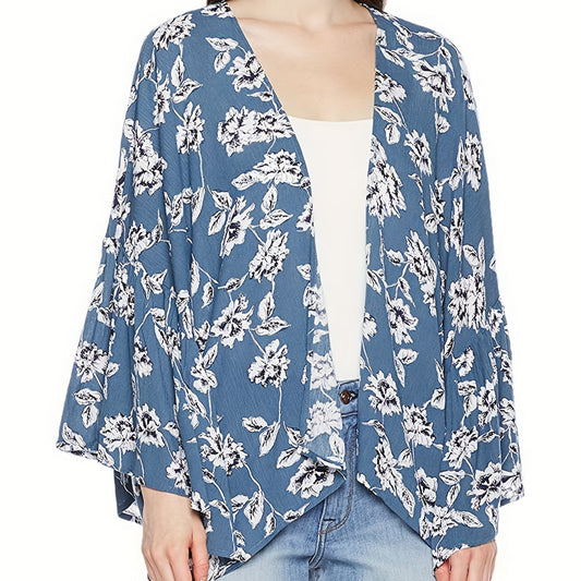 Floral Print Beach Cover Up Kimono Cardigan Women's Swimwear