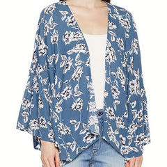 Floral Print Beach Cover Up Kimono Cardigan Women's Swimwear