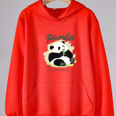 Girls Panda Pattern Hooded Sweatshirt Long Sleeve Pullover