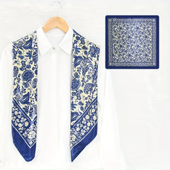 Retro Printed Pattern Bandana Silk Scarf Casual Shawl Scarf Wrap