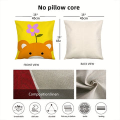Small Animal Print Cushion 45x45cm Modern Sofa Throw Pillow Cover