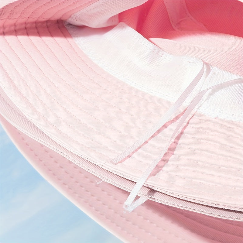 Embroidery Reversible Bucket Hat Candy Cartoon Basin Hat Sunscreen Fisherman Cap