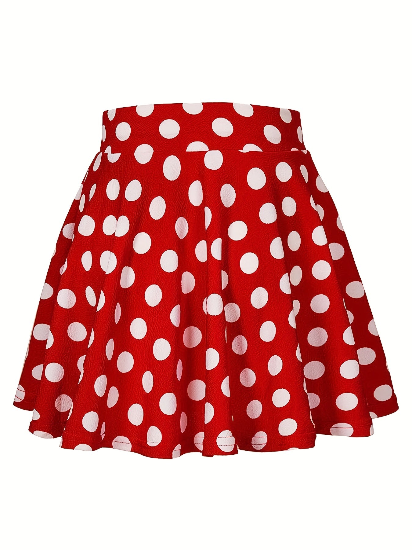 Polka Dot Print Flared Skirt High Waist Retro Style