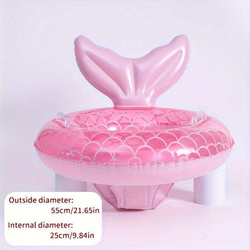 Mermaid Swimming Ring with Handle - Swimming Float with Seat