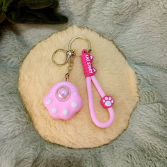 Cat Paw Keychain Pendant with Light for Keys, Backpacks, Wallets