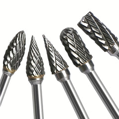 10pcs Carbide Burr Set for Rotary Tool 1/8 Shank 1/4 Grinding Head