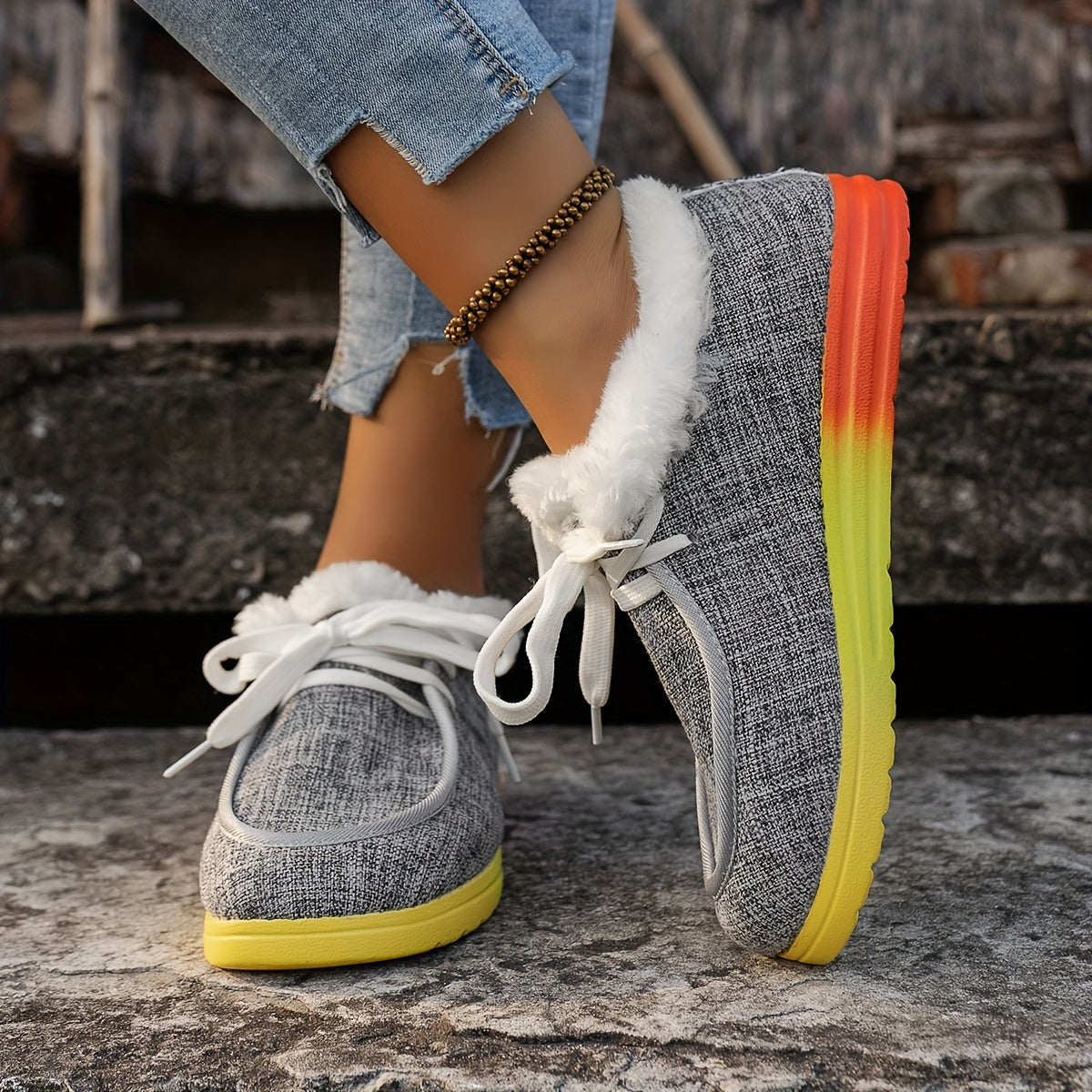 Women's Non-slip Warm Sneakers Low Top Sport Shoes