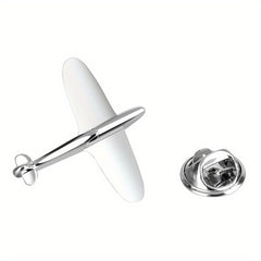 Silver Retro Airplane Brooch Men Electroplating Gift Pin Metal Brooch
