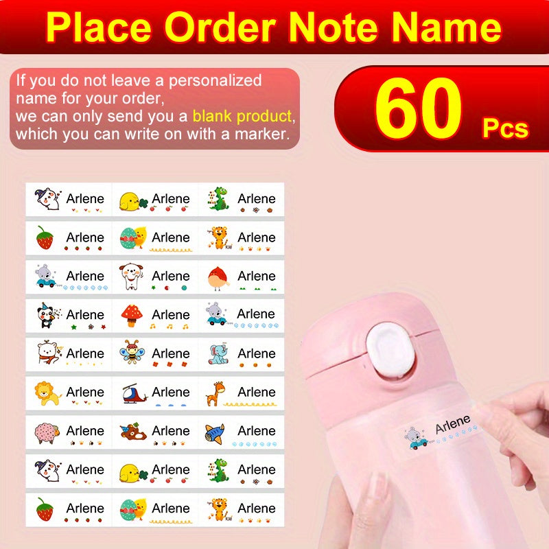 Personalized Waterproof Name Sticker Transparent Label Office School Stationery