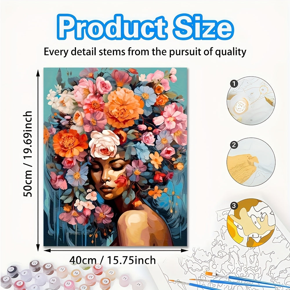 Abstract Girl DIY Digital Painting Set with Brushes and Acrylic Paints