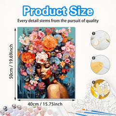 Abstract Girl DIY Digital Painting Set with Brushes and Acrylic Paints