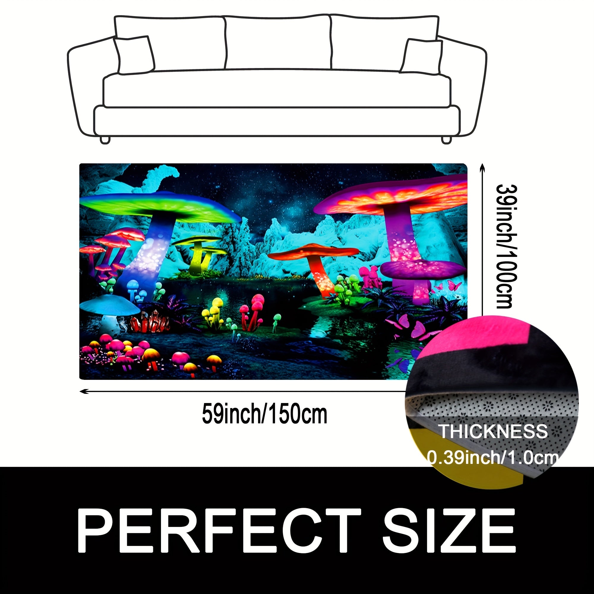 3D Gaming Area Rug Large Size Machine Washable for Living Room Bedroom Kids