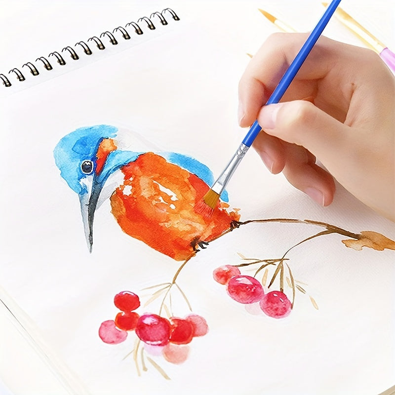 30pcs Detail Flat Paint Brush for Drawing Watercolor Brushes