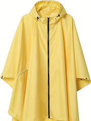 Waterproof Rain Poncho with Zipper Pocket Hood