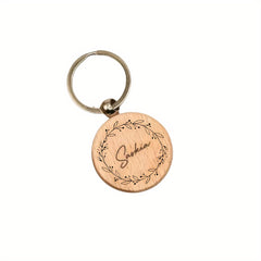 Personalized Wooden Key Chain With Name Engraving