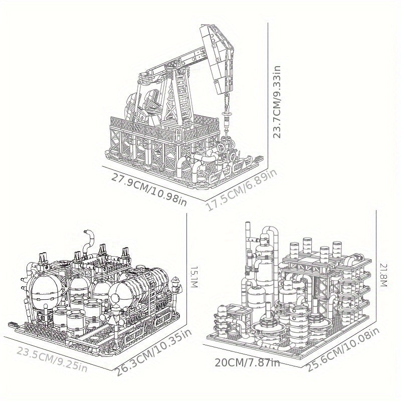 Chemical Plant Series Pumping Machine Building Blocks Set
