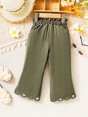 Girls Bell Bottomed Pants High Waisted Loose Fit