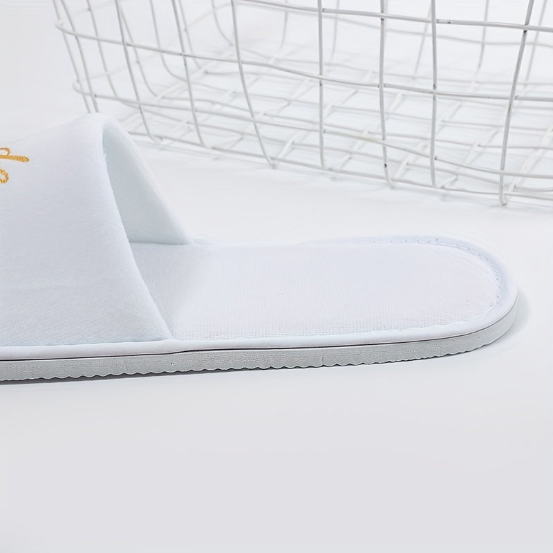 Women's Plush Slip-On Slippers with Open Toe and Thick Sole