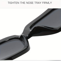 Rectangular Frame Golden Trim Sunglasses UV Protection