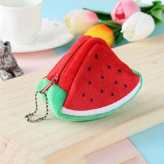Plush Triangle Fruit Coin Purse Wallet Storage Bag - Holiday Gift