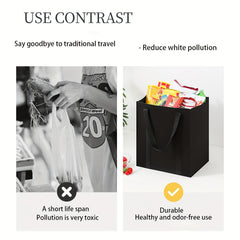 Large Capacity Felt Shopping Bag Double Handle Strong Load-bearing Household Sto