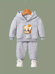OERYUI Kids 2pcs Activewear Set Bread Print Hoodies Pants Spring Fall Sports