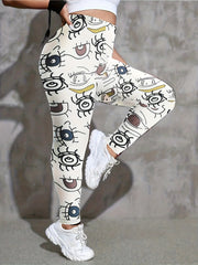 Women's Funny Eyes Print Yoga Leggings