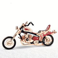 DIY Wooden Motorcycle Model 3D Building Block Car Home Decoration Birthday Gift