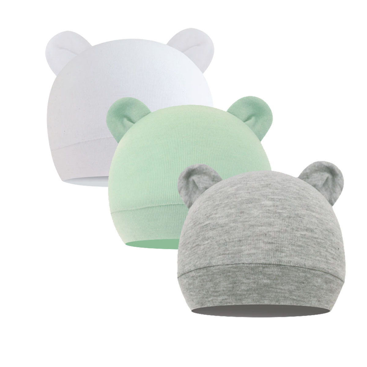 3pcs Newborn Infant Hospital Hat Cotton Beanie Caps Animal Ears Boys Girls