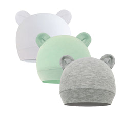 3pcs Newborn Infant Hospital Hat Cotton Beanie Caps Animal Ears Boys Girls