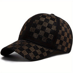 Plaid Baseball Cap Solid Cotton Dad Hat Adjustable Sun Hats