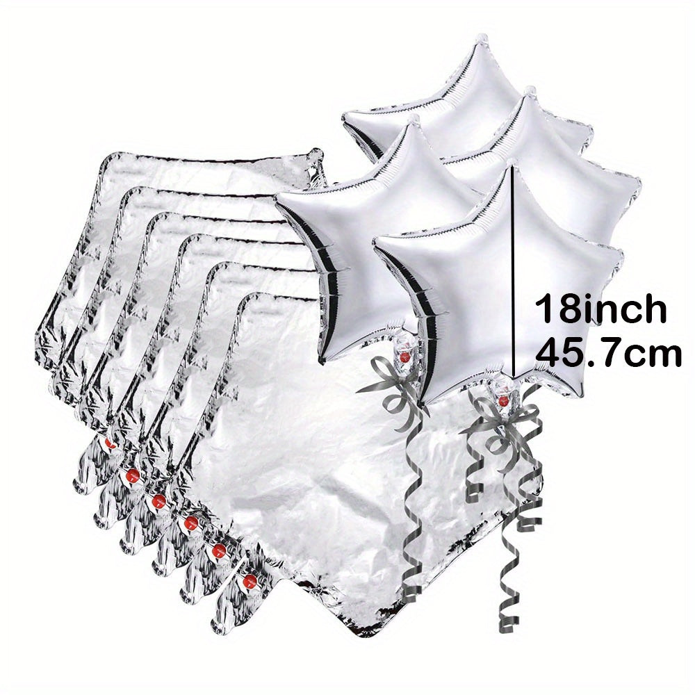 20pcs 18 Inch Silvery Star Balloons Aluminum Foil Balloon