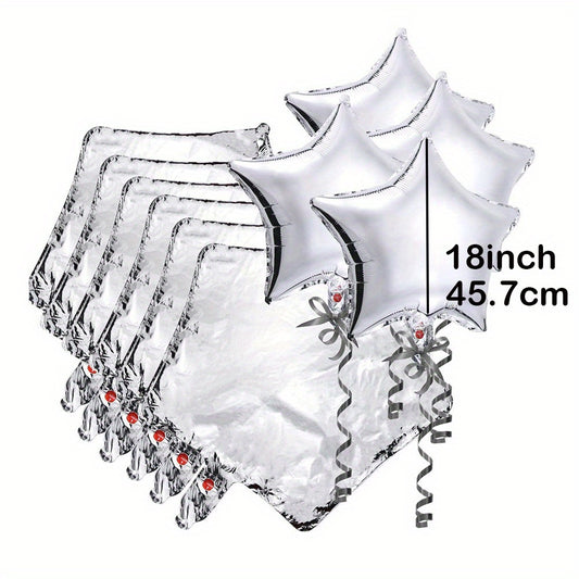 20pcs 18 Inch Silvery Star Balloons Aluminum Foil Balloon