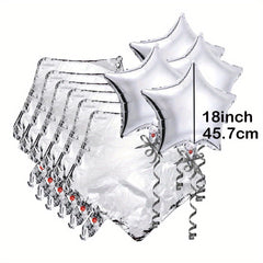 20pcs 18 Inch Silvery Star Balloons Aluminum Foil Balloon