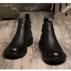 Men's Casual Round Toe Zipper Dress Ankle Boots