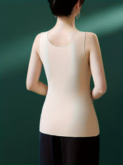 Contrast Lace Thermal V Neck Sleeveless Top Women's Lingerie