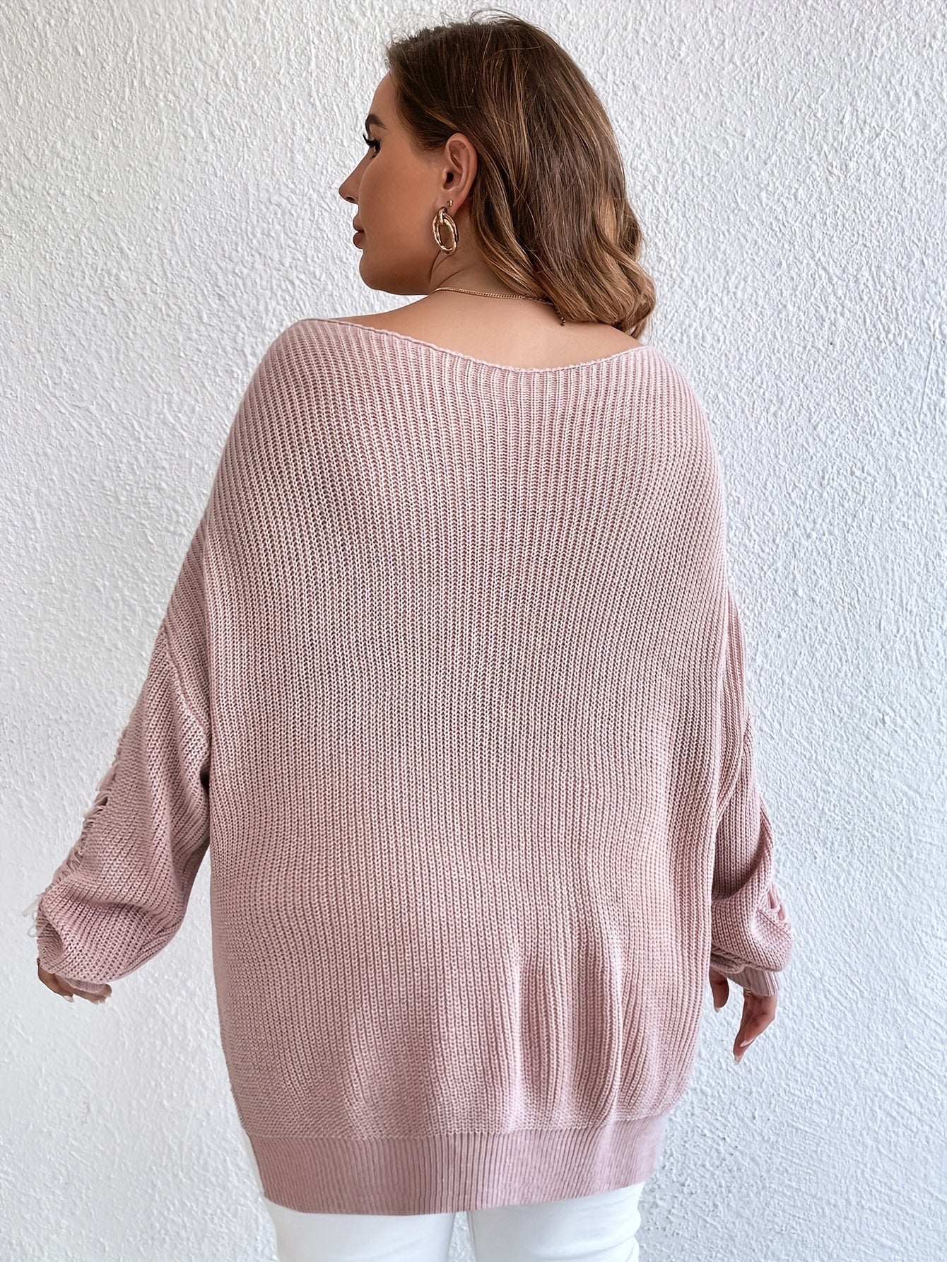 Casual Sweater Women's V Neck Loose Jumper