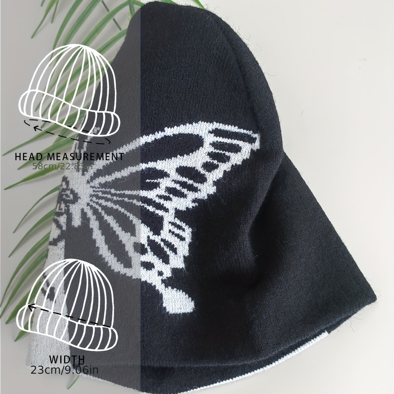 Butterfly Jacquard Beanie & Hip Hop Knit Hat - Windproof Warm Skull Cap