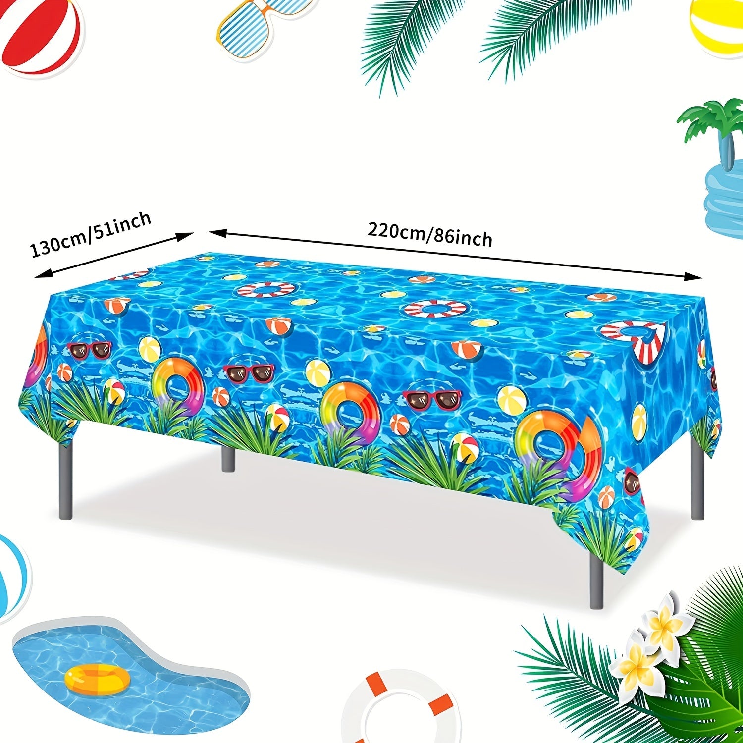 Disposable Pool Tablecloth for Beach Themed Party