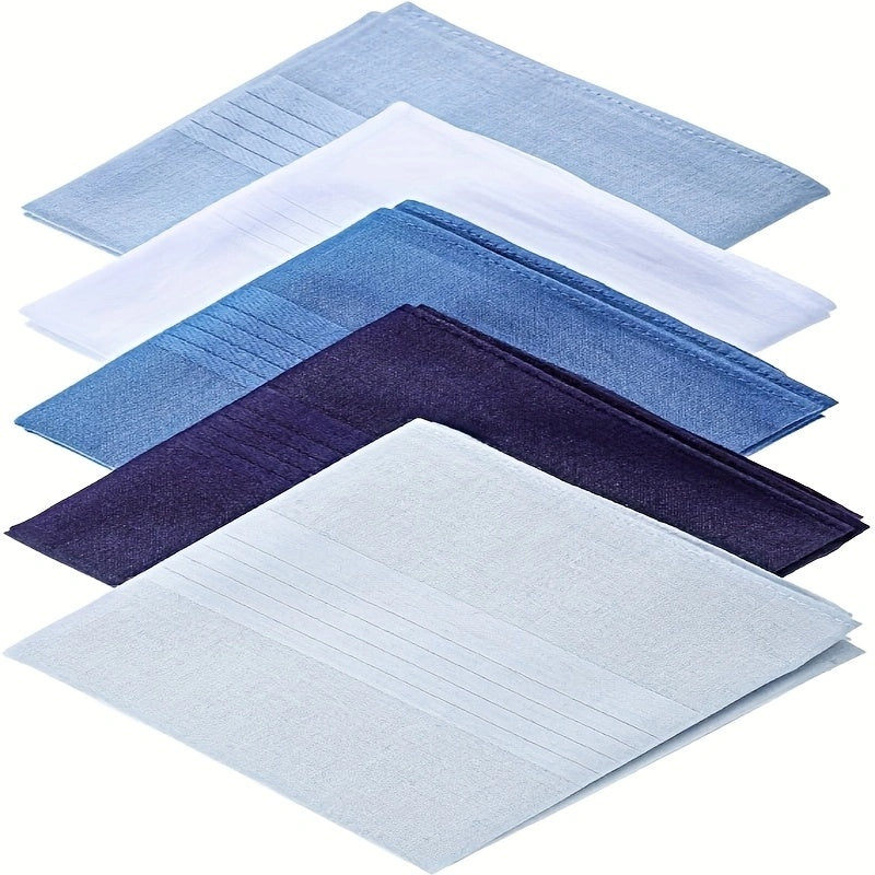 Men's Pocket Handkerchiefs 5pcs Assorted Colors Light Dark Teal Brown